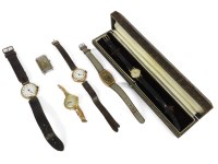 Lot 90 - A ladies 9ct gold Longines mechanical strap watch
