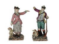 Lot 300 - A pair of 19th century pottery figures