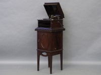 Lot 1683 - A mahogany cased gramophone on stand