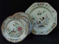 Lot 1495 - Pair of 18th century Chinese famille rose plates