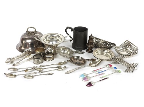 Lot 1248 - A group of miscellaneous silver and plated items