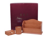 Lot 1404 - An Asprey and Garrad leather mounted desk set