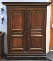 Lot 2004 - A 19th century Flemish carved oak armoire with moulded cornice