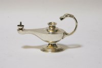 Lot 1089 - A silver aladdin lamp cigar lighter