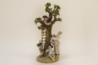Lot 1132 - A late 19th century Meissen figure group of fruit pickers
