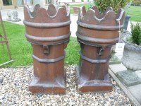 Lot 3053 - A pair of 19th century salt glazed 'Queen' crown chimney pots