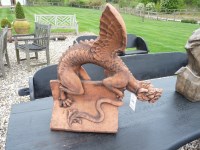 Lot 3055 - A large winged dragon roof ridge tile