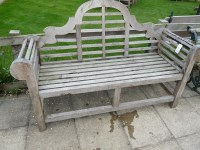 Lot 3004 - A 'Lutyens' design hardwood garden bench