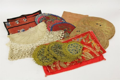 Lot 1357 - A collection of antique Chinese embroidered mats