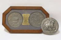 Lot 1163 - A framed and glazed wax impression of 'The Battle of Waterloo' medal