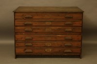 Lot 2086 - A mid 20th century pine plans chest of drawers