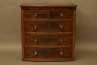 Lot 2112 - A Victorian mahogany bow fronted chest of two short above three long drawers