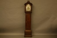 Lot 2005 - An 18th century eight day oak longcase clock