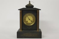 Lot 1175 - A Victorian black slate mantel clock