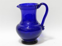 Lot 1321 - A 19th century Bristol blue glass jug