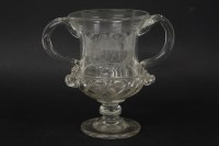 Lot 1156 - A Georgian glass twin handled cup