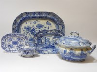 Lot 1532 - Seven various blue and white dishes