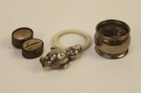 Lot 1041 - A silver and mother of pearl teething ring