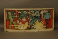 Lot 1540A - A curved and painted wooden fairground panel