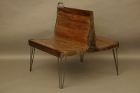 Lot 2120 - An early to mid 20th century double seat bench