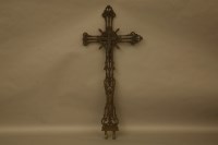 Lot 3032 - A black cast iron crucifix