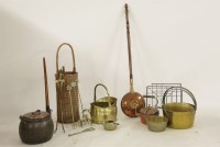 Lot 1595 - A collection of brass jam pans