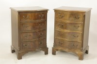 Lot 2214 - A pair of mahogany serpentine fronted bedside chests