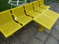 Lot 3153 - A British Rail five seater bench in yellow by Townscape Products