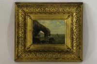 Lot 1636 - Oil on panel 
'DURDLE DOOR' 
MAN IN BOAT 
12 X 16cm