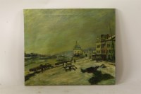 Lot 1669 - Miguel Canals after Sisley 
A WINTER SCENE 
oil on canvas