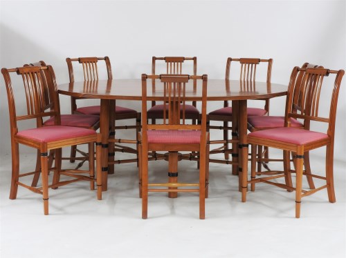 Lot 2237 - A contemporary oval cherry wood dining table by Freeborn of York