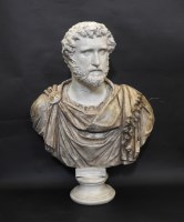 Lot 1589 - A composition bust of a Roman