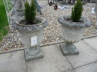 Lot 3007 - Four small reconstituted stone garden urns