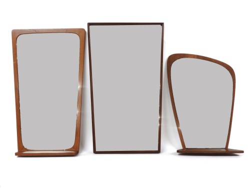 Lot 683 - Three teak-framed wall mirrors