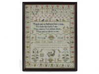 Lot 1590 - An early Victorian sampler