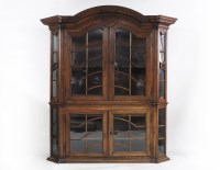 Lot 1672 - A large 19th century Dutch oak two section display cabinet