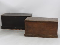 Lot 1742 - A 19th century blanket box of simple rectangular form on a plinth base