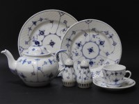 Lot 1585 - A Danish 'onion pattern' blue and white porcelain dinner and tea service