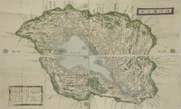 Lot 5 - A rare engraved and coloured Map of Omi Province