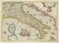Lot 8 - Abraham Ortelius
Italiae Novissima Diescriptio...........
17th century hand coloured map
unframed
35 x 49.5cm