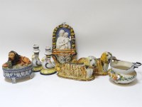 Lot 1304 - A Continental pottery desk stand