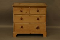 Lot 2054 - A Victorian pine chest of two short above two long drawers