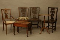 Lot 2138 - Three 18th century splat back dining chairs