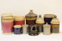 Lot 1596 - A collection of Victorian porcelain apothecary jars (AF)