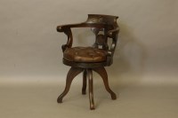 Lot 2001A - A Victorian revolving desk chair