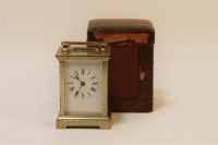 Lot 1123 - A Continental brass carriage clock