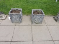 Lot 3118 - A pair of small cylindrical lead planters