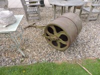 Lot 3135 - A heavy Victorian garden roller