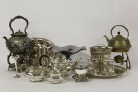 Lot 1312 - Silver plated items: three piece teaset