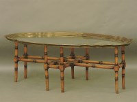 Lot 2149 - A faux bamboo and brass mounted and glass coffee table